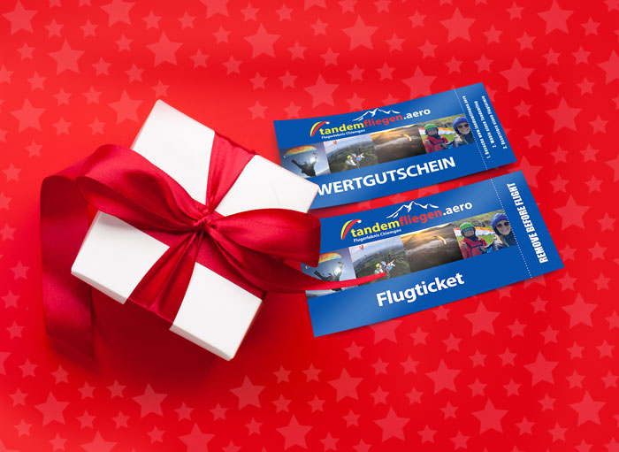 Gutschein für Paragliding als Weihnachtsgeschenk