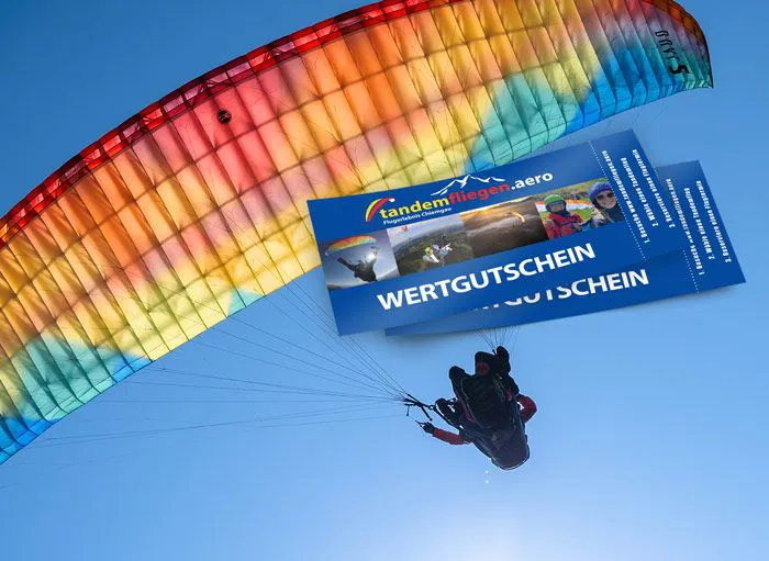 Gutschein für Paragliding Tandemfliegen in Bayern und Oberabyern